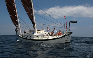 Monohull yacht sailing
