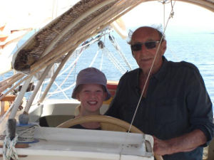 James and Lena at the helm of Gaia