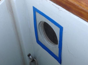 Vent hole with wire mesh cover