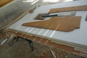 Plywood on a workbench