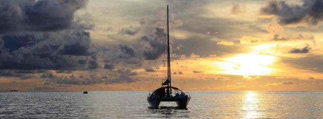 Wharram boat at sunset