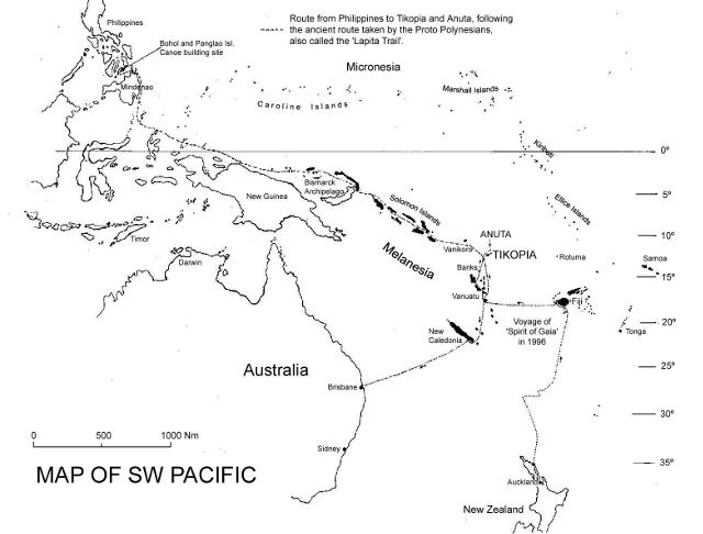 Map of South West Pacific