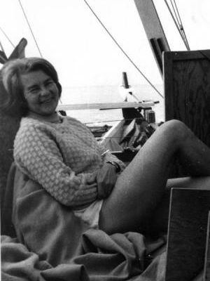 Ruth Wharram on deck