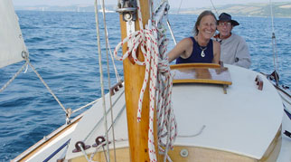 James and Hanneke sailing a monohull yacht