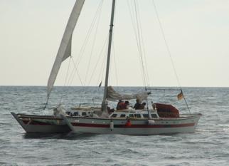 Catamaran at sea