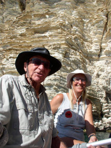 James and Hanneke in front of a cliff