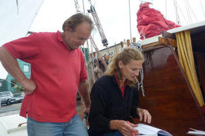 Largyalo owners on a boat