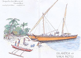 Islander 65 on the beach drawing