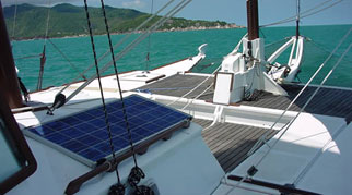 Tiki 46 deck at sea