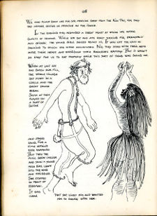 Illustrations of islanders dancing