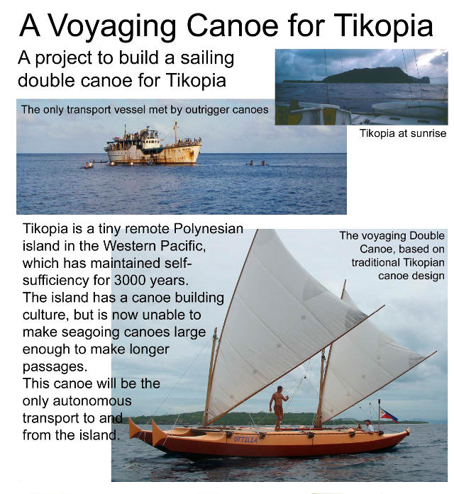 A voyaging canoe for Tikopia