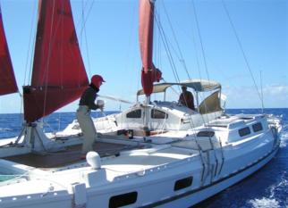 Tiki 38 sailing
